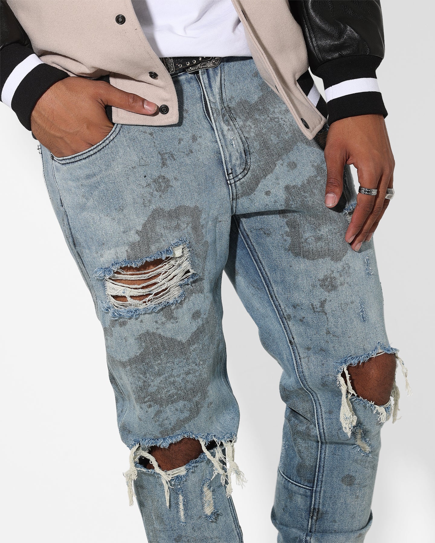 Saint Morta Acid Destroyer Jeans Blue/Black、mySite、zt4zffjzw