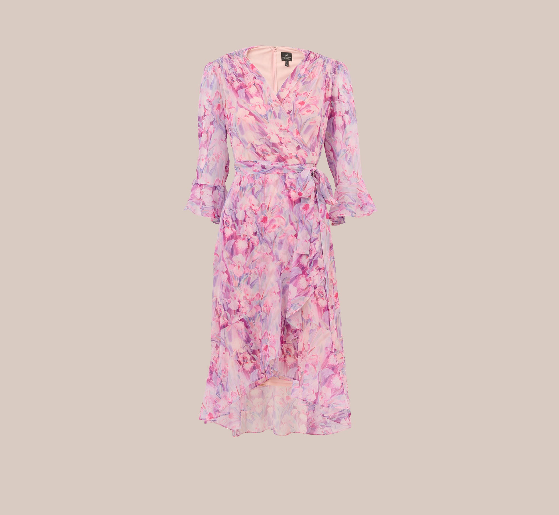 Floral-Printed Chiffon Short Dress In Pink Multi、mySite、solidvoid