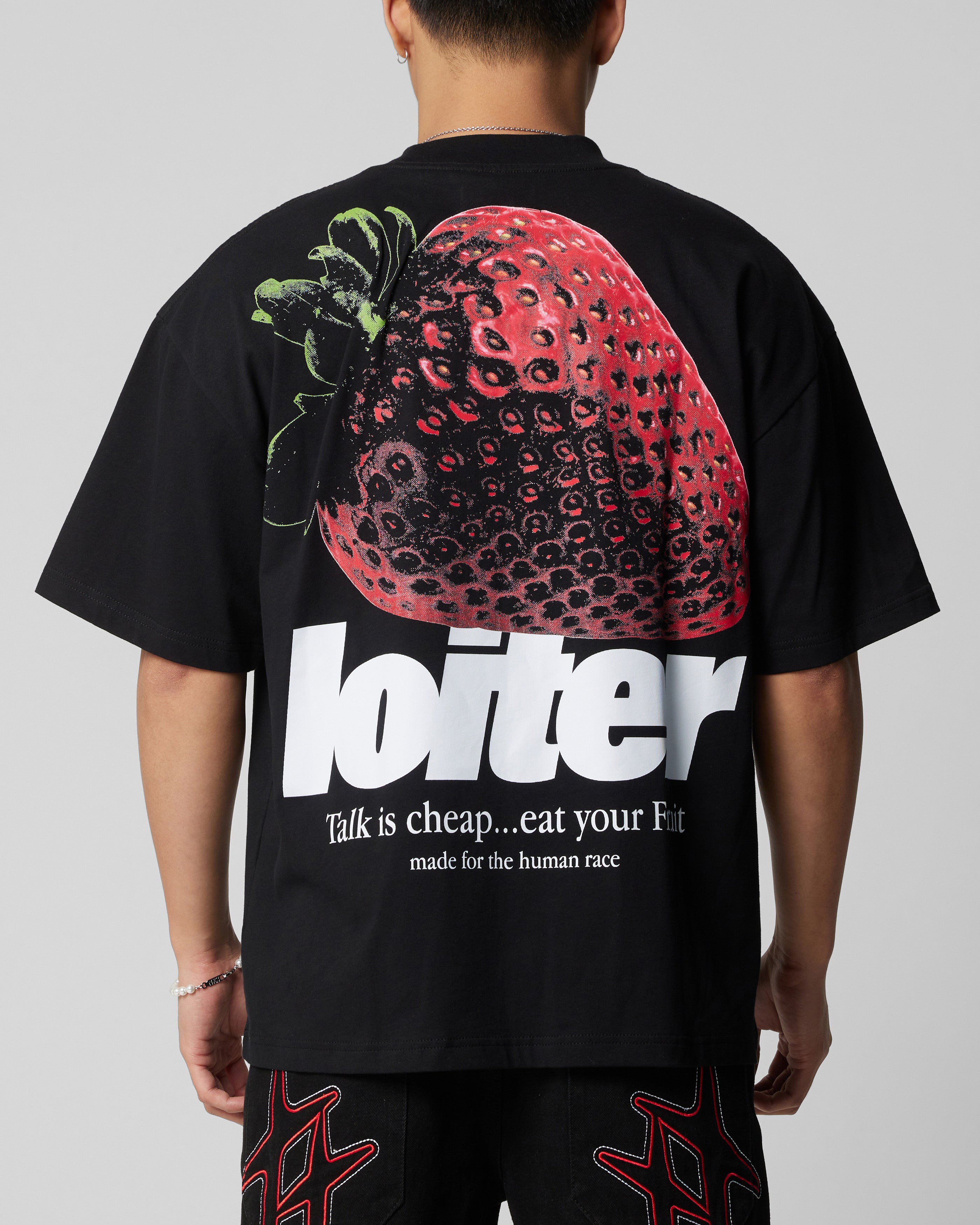 Loiter Strawberry T-Shirt Black、mySite、zt4zffjzw