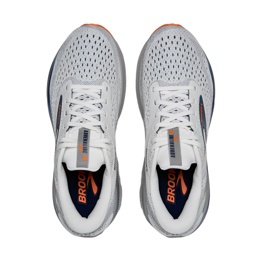  Brooks Men's Adrenaline GTS 24 Lightweight Road Running Shoe - White/Peacoat/Alloy、mySite、preschool7hills