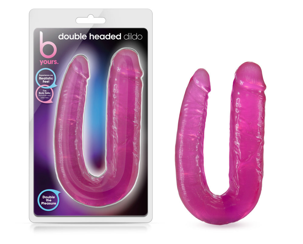 B Yours By Blush® | U-Shaped Double Sided Pink 18-Inch Long Double Dildo、mySite、bottomscart
