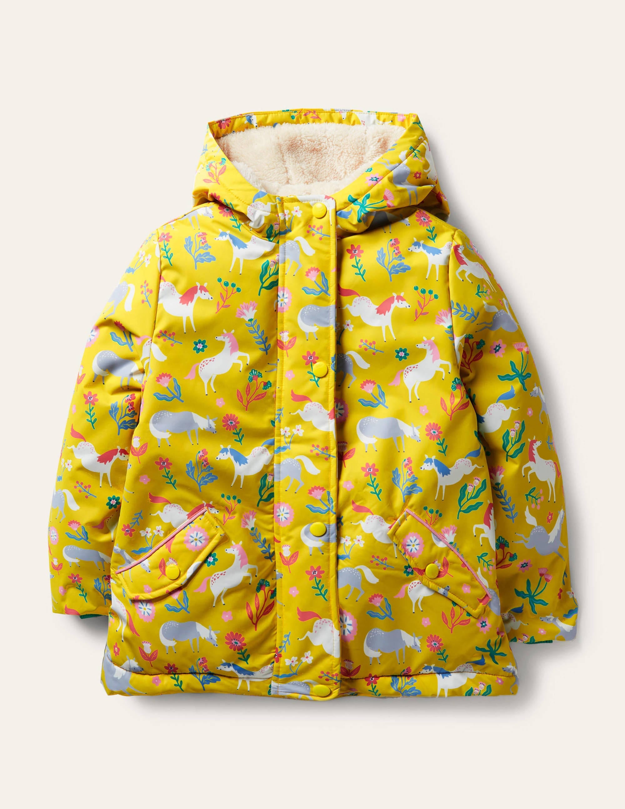  Sherpa Lined Anorak-Sweetcorn Yellow Ponies、mySite、ashleygrahame