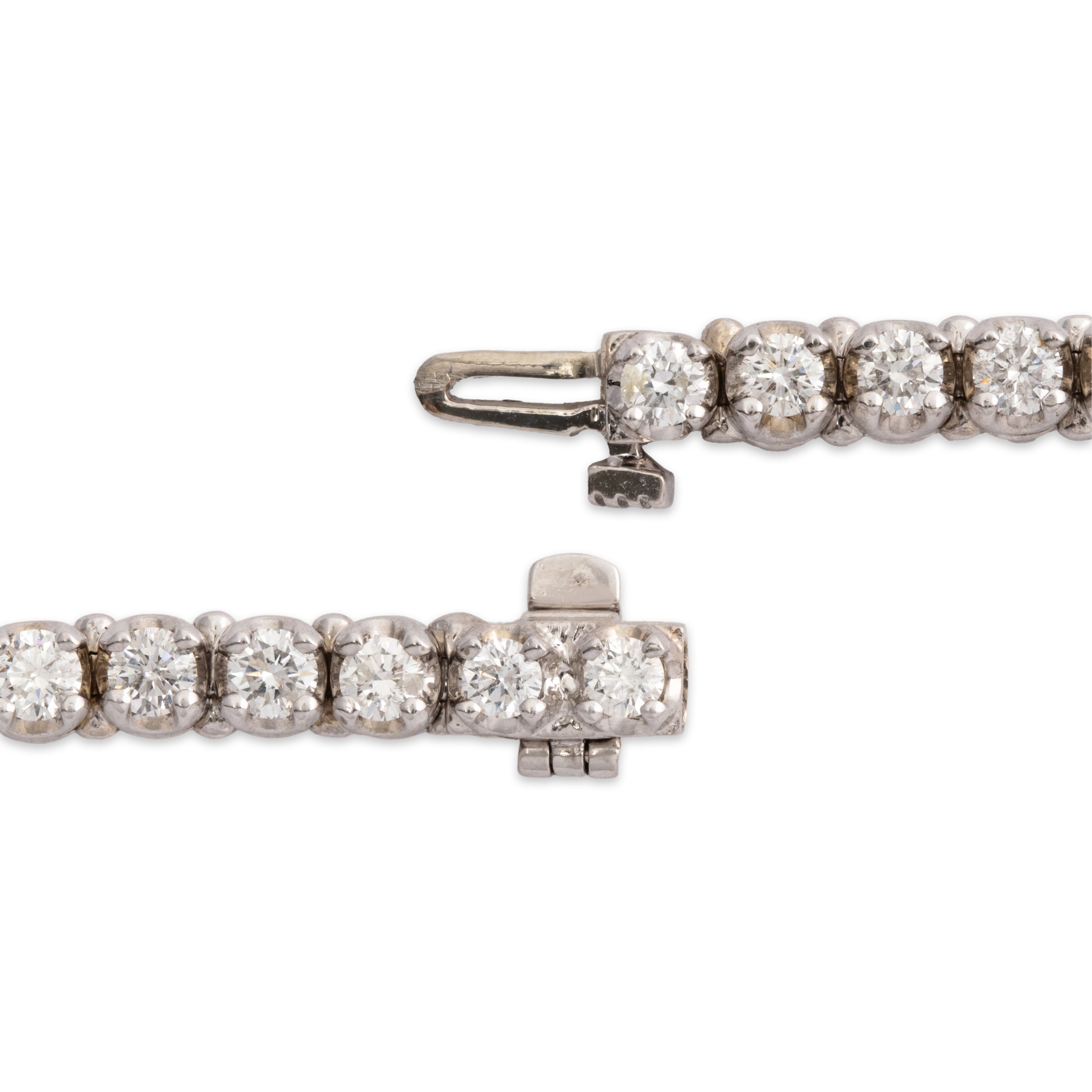 Estate 14k White Gold Diamond 5ct Tennis Line Bracelet 6.5、mySite、hinf8tx79