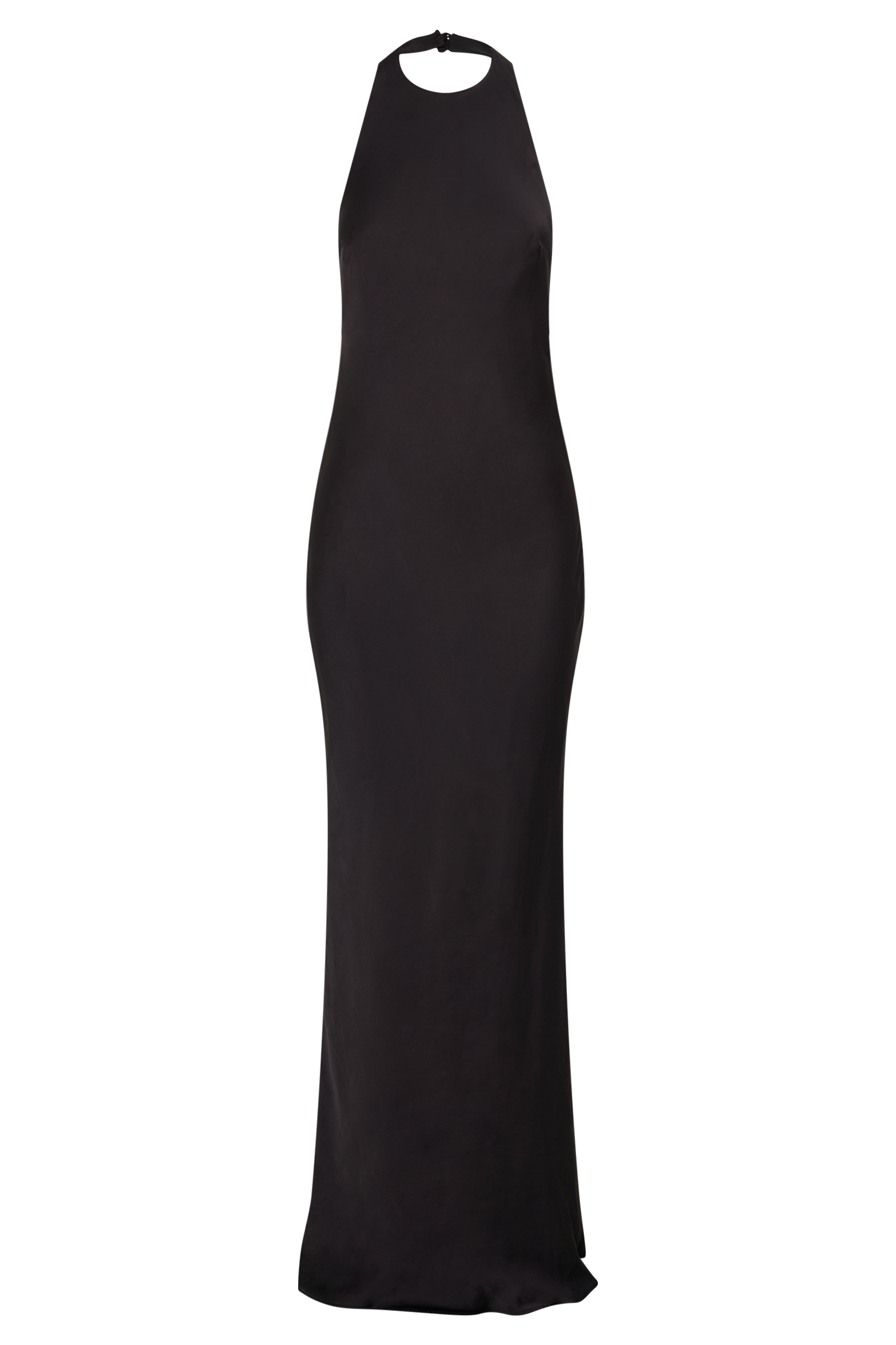 Rinna Satin Halter Maxi Dress - Black、mySite、solidvoid
