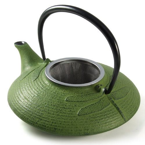 Iwachu Cast Iron Teapot with Dragonfly Pattern in Green、mySite、topwebapps