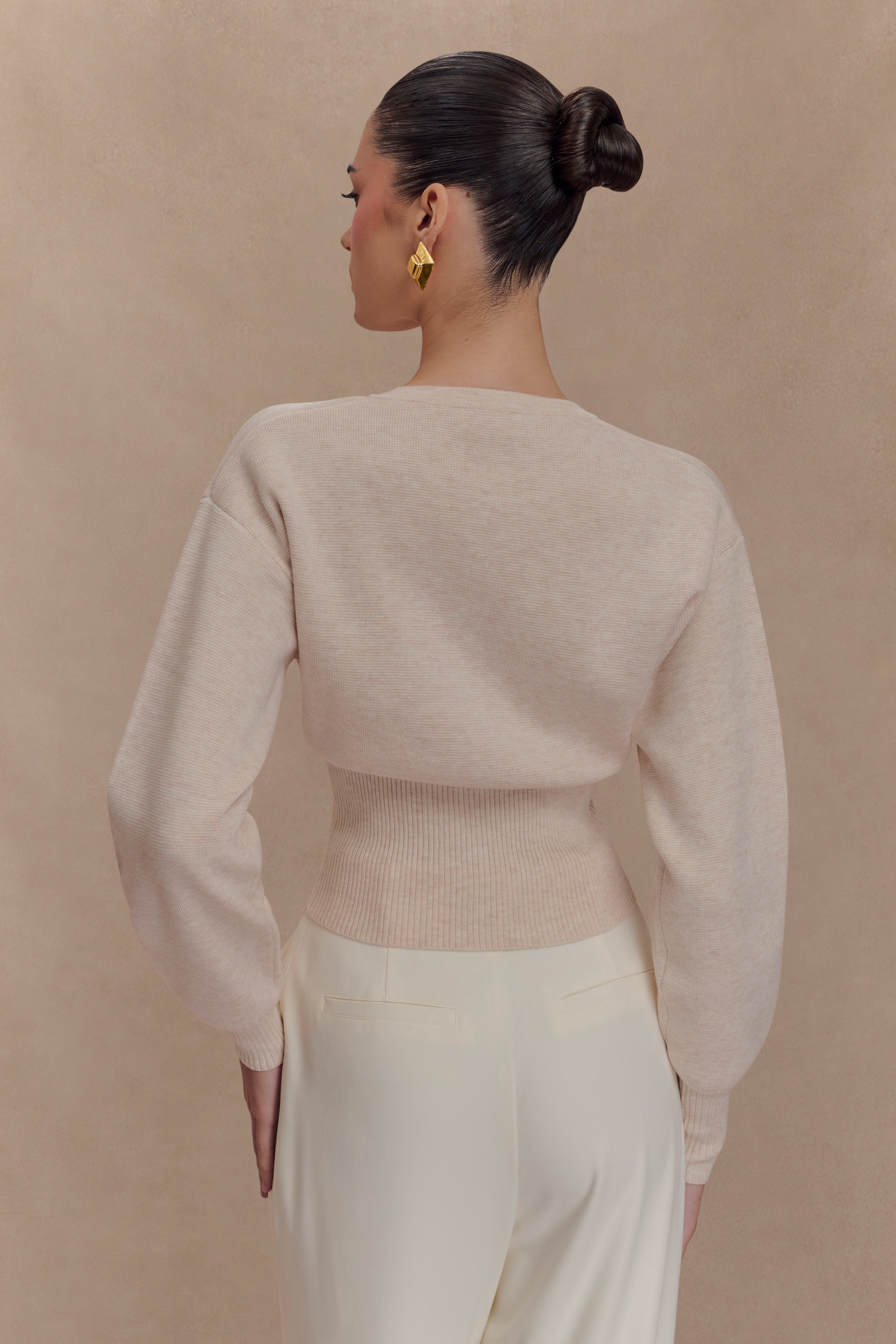 Ferne Button Up Knit Cardigan - Oat Marle、mySite、solidvoid