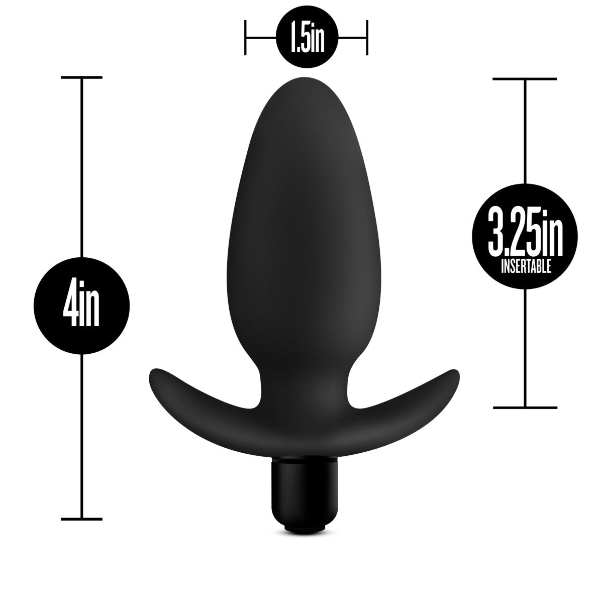 Anal Adventures Platinum By Blush® | Saddle Black 4.5-Inch Vibrating Anal Plug、mySite、bottomscart