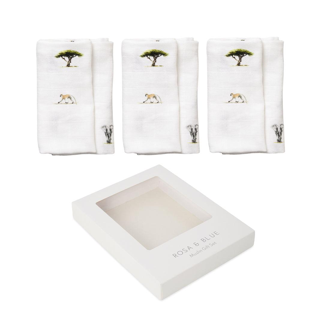  Rosa & Blue Muslin Squares - Safari - 3 Pack、mySite、merchandisen