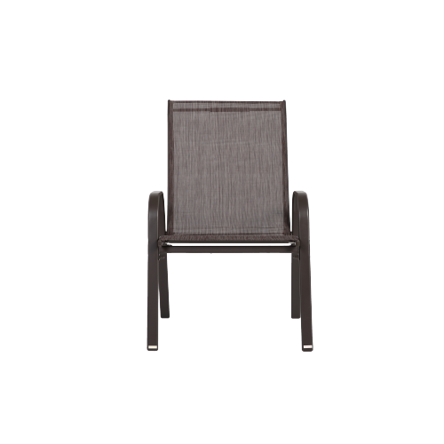 4 Piece Patio Chairs, Outdoor Camping Chairs with Breathable Textilene Fabric, Set of 2 Garden Chairs with Armrest High Backrest for Garden Patio Pool Beach Yard Space Saving ( Brown)、、casual