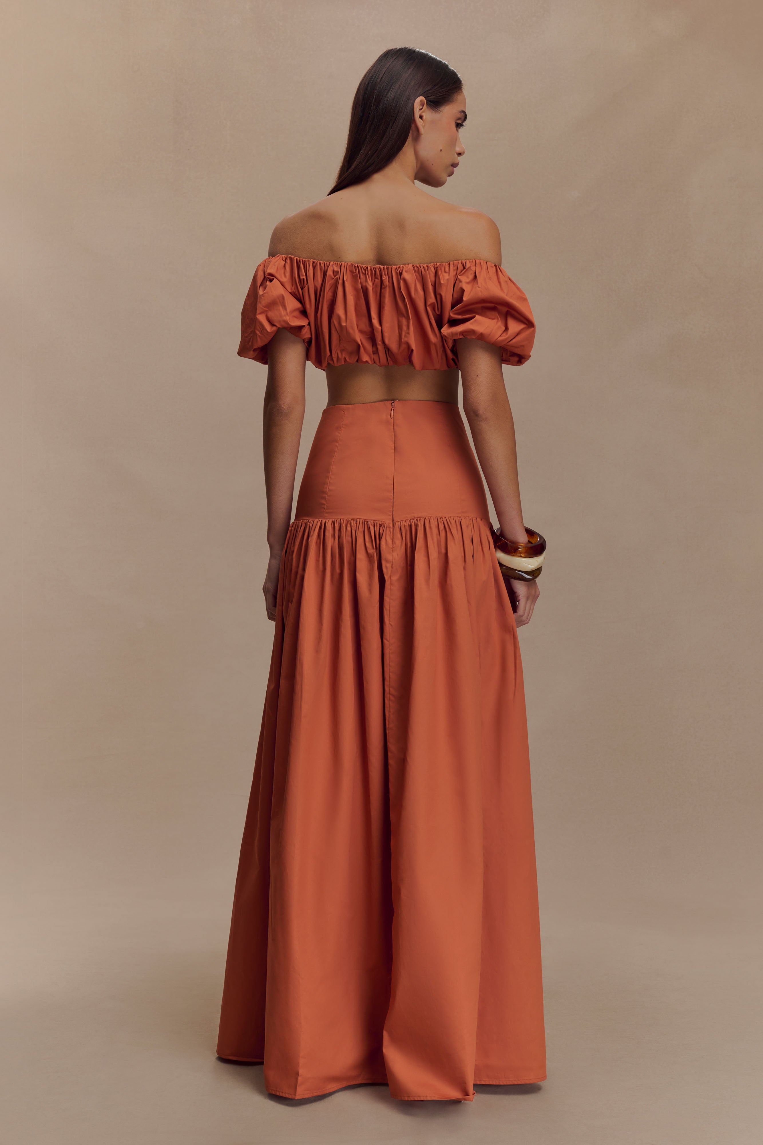 Autumn Maxi Skirt - Burnt Orange、mySite、solidvoid