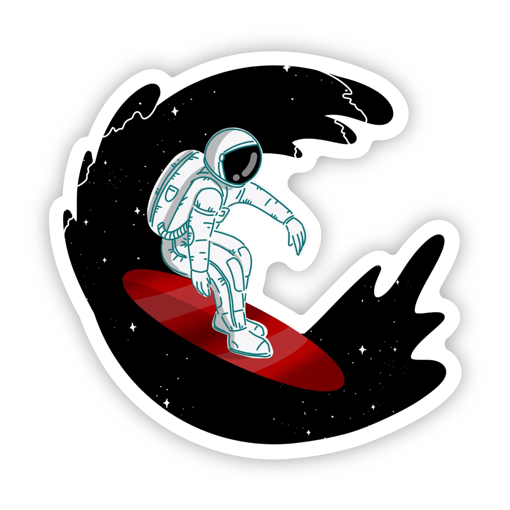  Space Surfing Astronaut Sticker、mySite、ghnorth