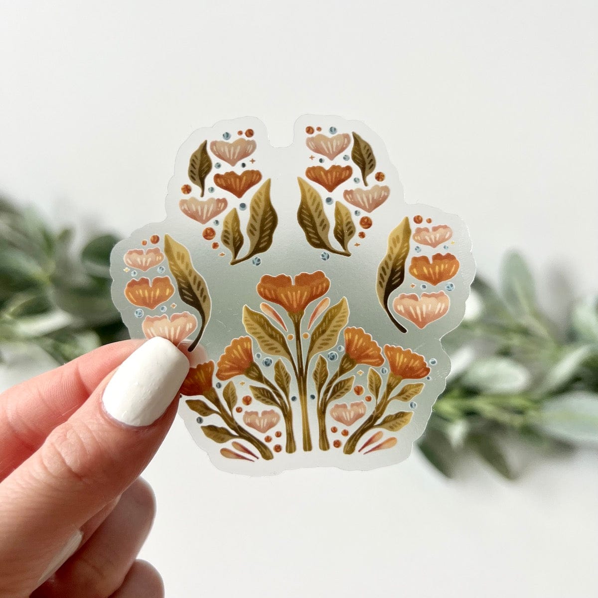  Floral paw print clear sticker、mySite、elrpsem3k