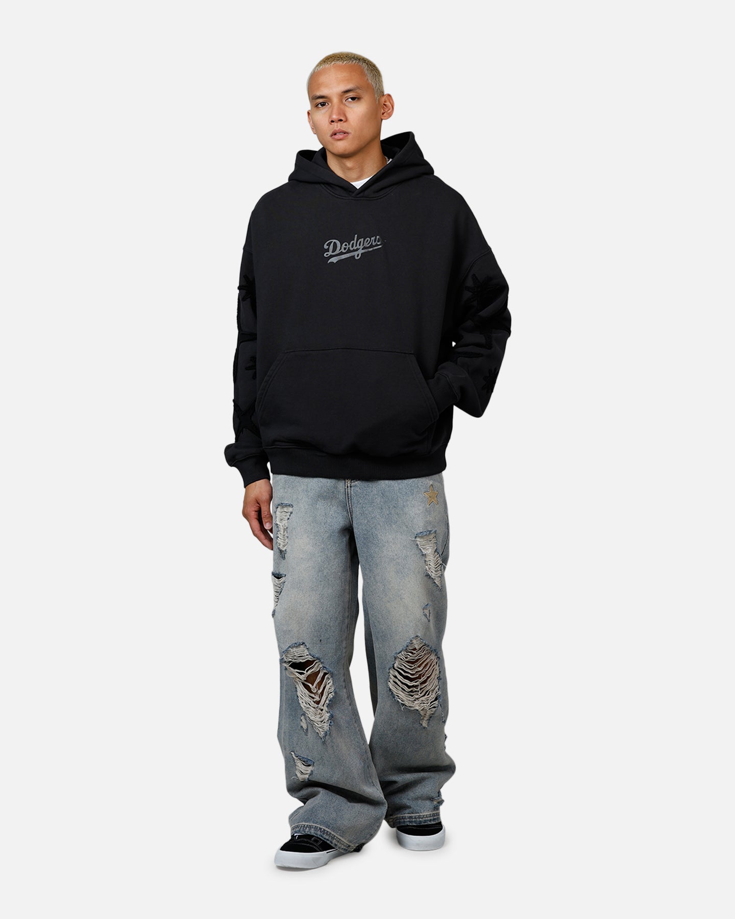 Mitchell & Ness Los Angeles Dodgers Starburst Hoodie Faded Black、mySite、zt4zffjzw