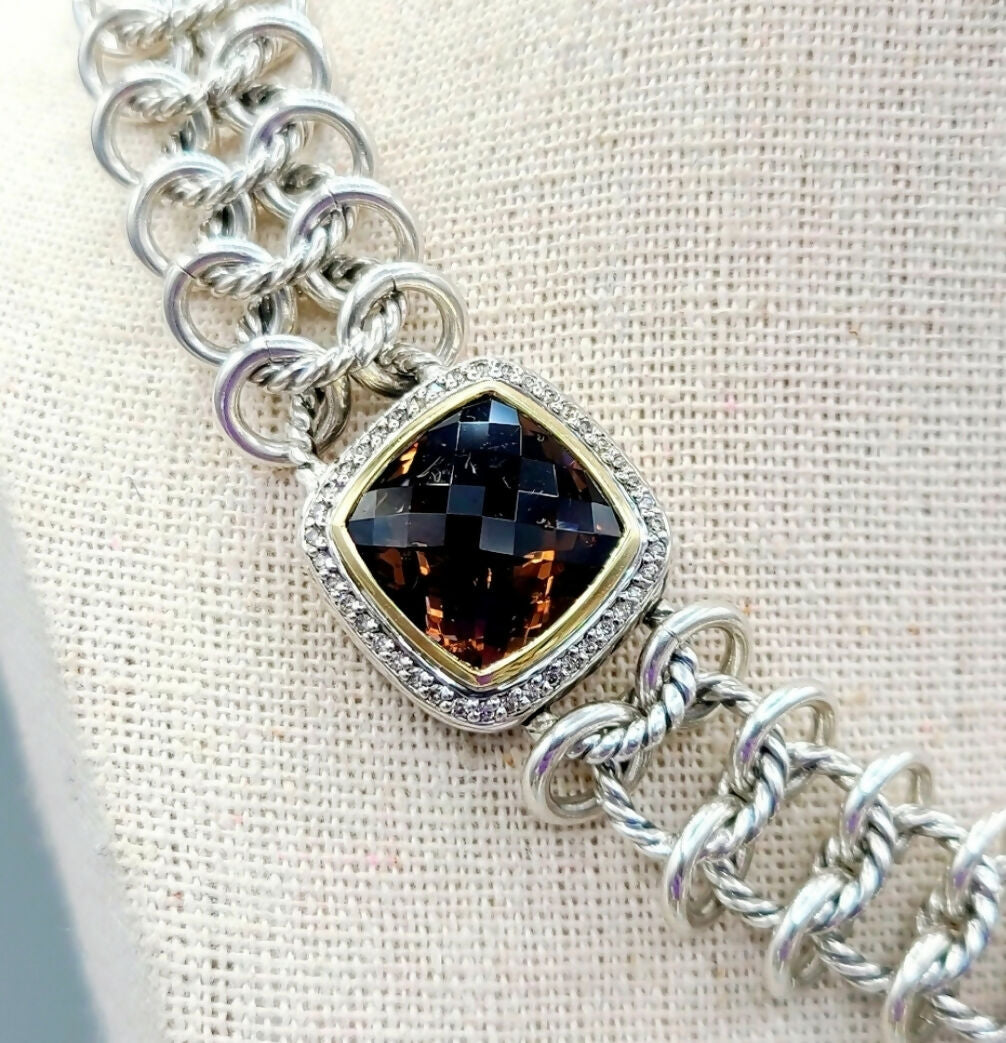 David Yurman Albion Chainmail Necklace 鈥?Smoky Quartz、mySite、hinf8tx79