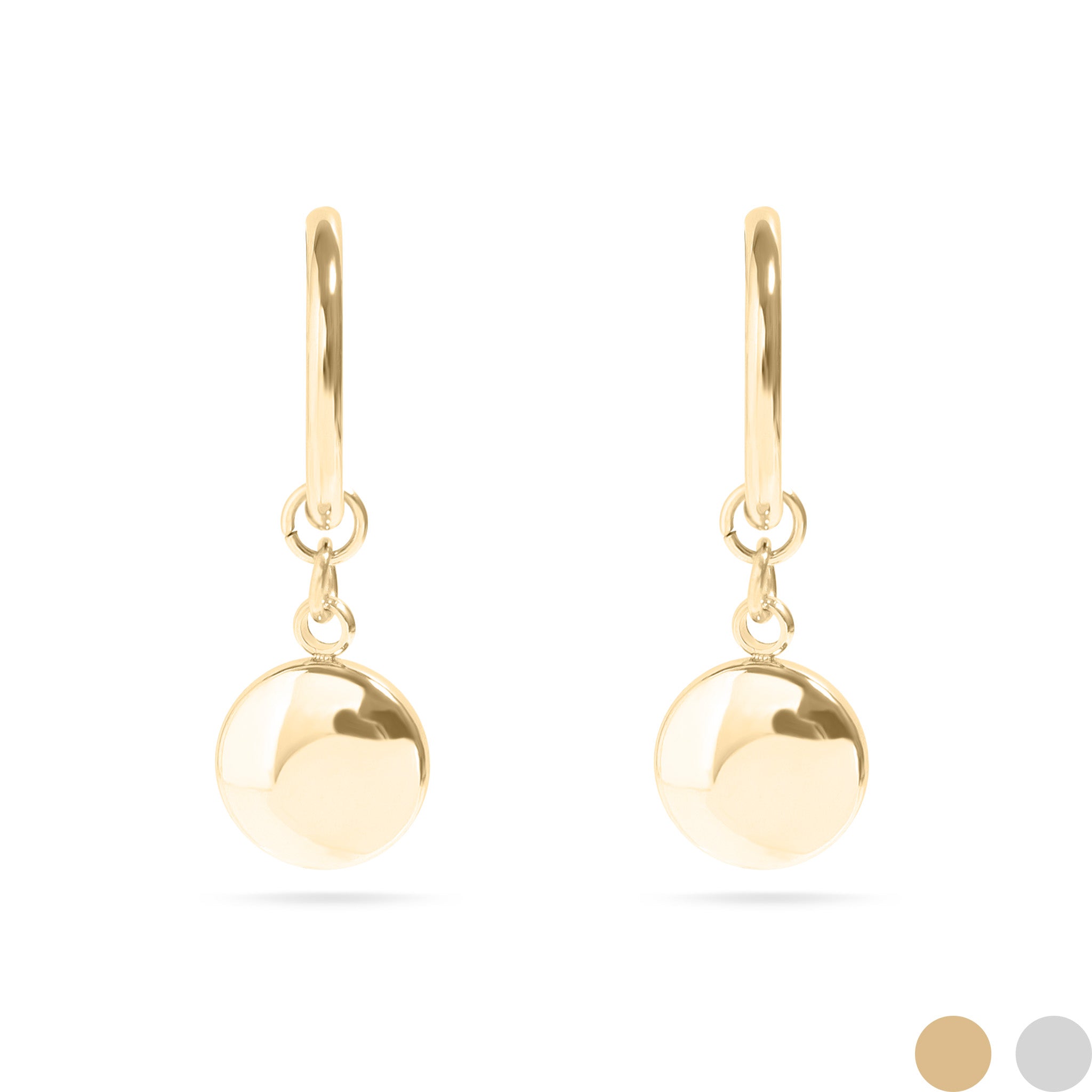 18K Gold PVD Stainless Steel Circle Coin Pendant Earrings / ERJ0049、mySite、dreamappss