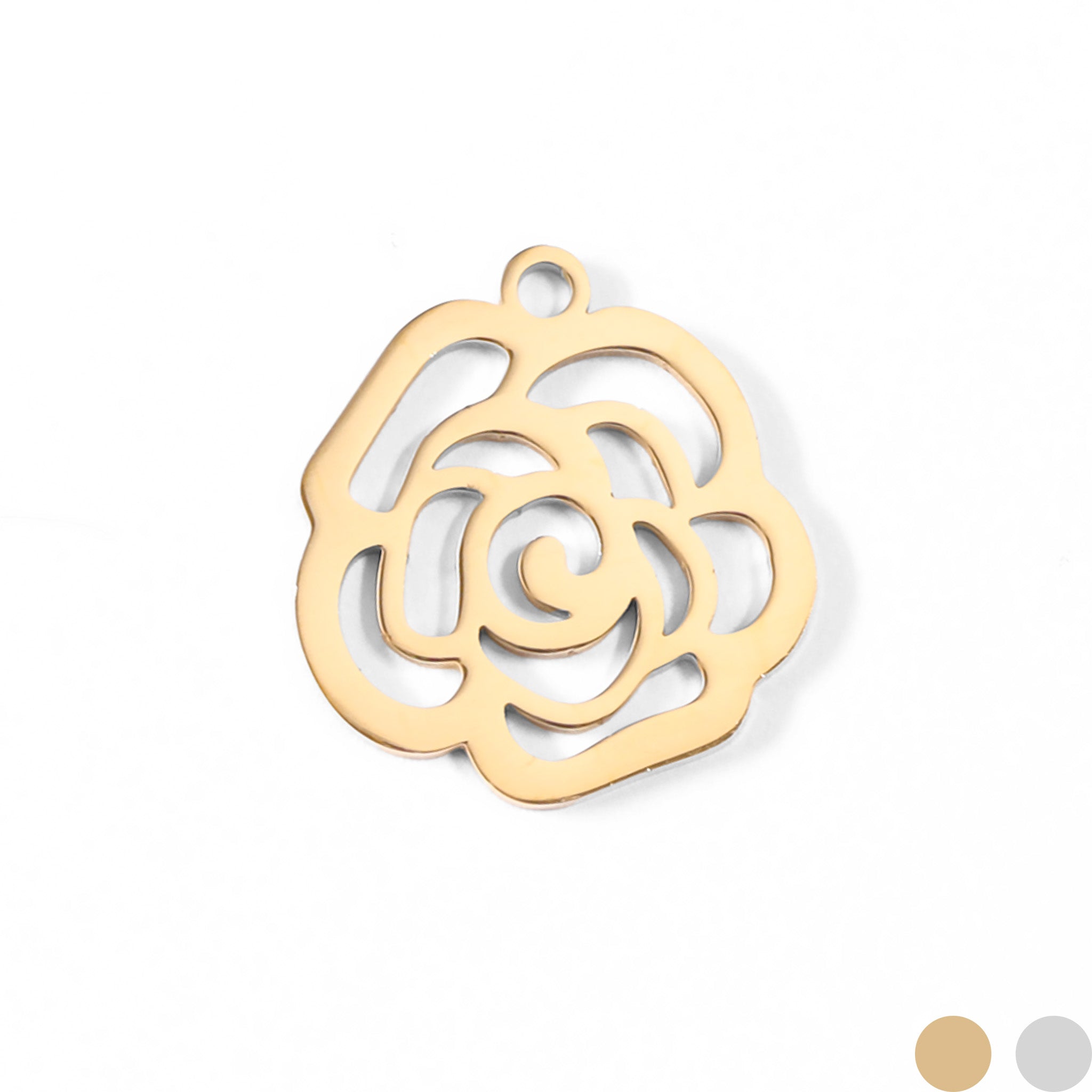 18K Gold PVD Stainless Steel Rose Charm / PDL0026、mySite、dreamappss