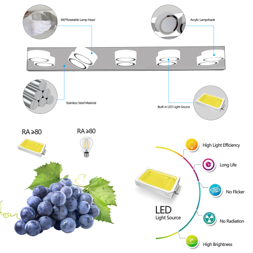 (Same as W1340110595/L2010) 45" Modern 6-Light LED Vanity Light, Sleek Black Bathroom Wall Light Fixture for Mirror, Shower, and Bathroom Decor、、eastwooduniform