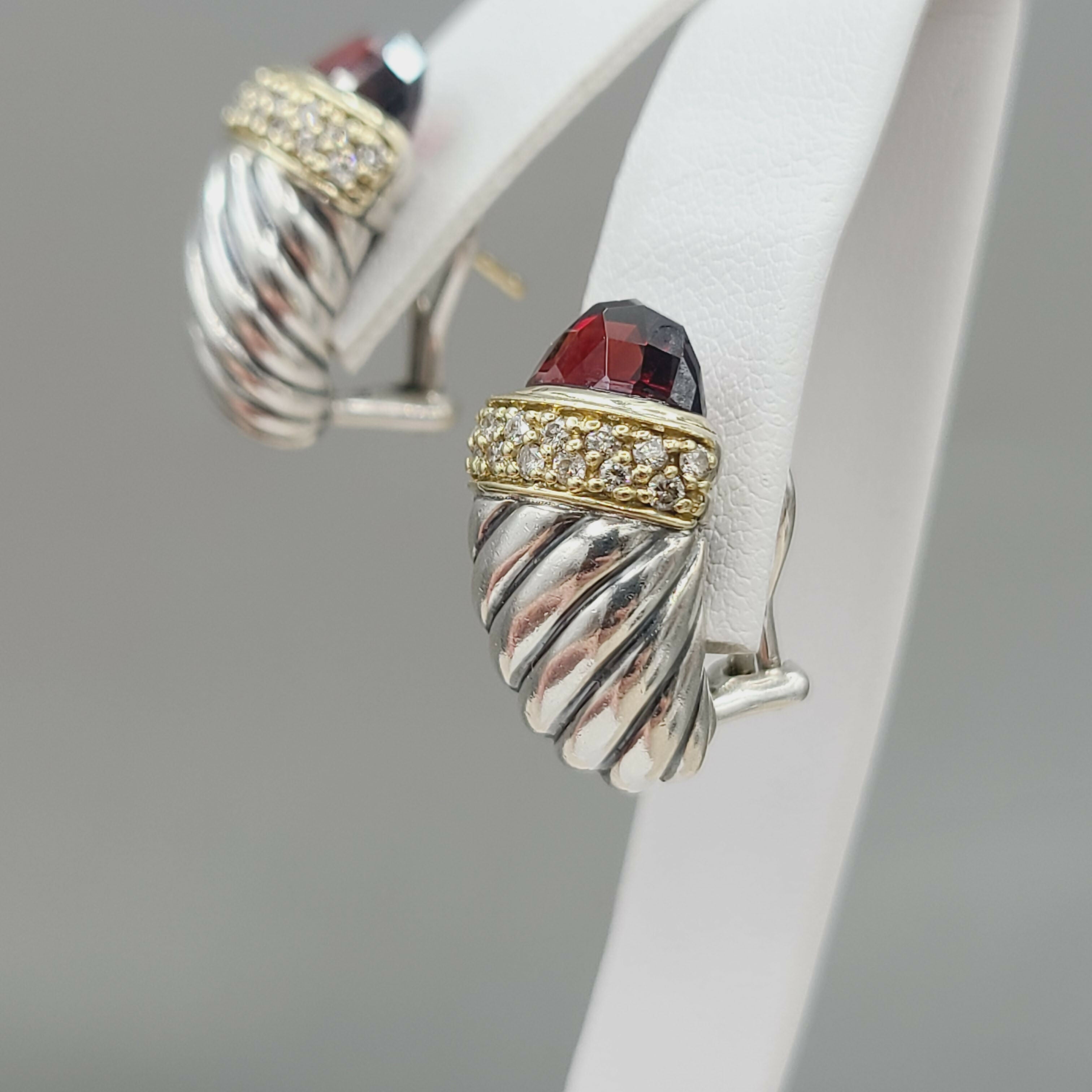 David Yurman Waverly Earrings Garnet, Diamonds & Gold、mySite、hinf8tx79