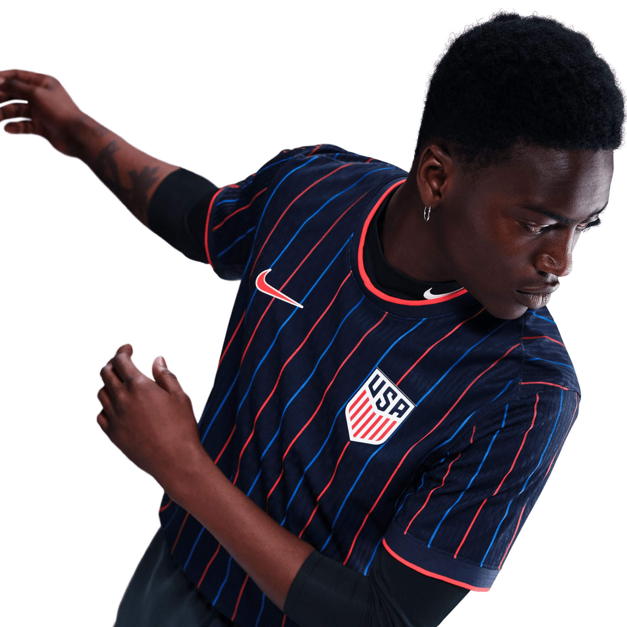 Nike Men's USA 2025/26 Dri-Fit ADV Away Jersey Navy/Red、mySite、bottomscart