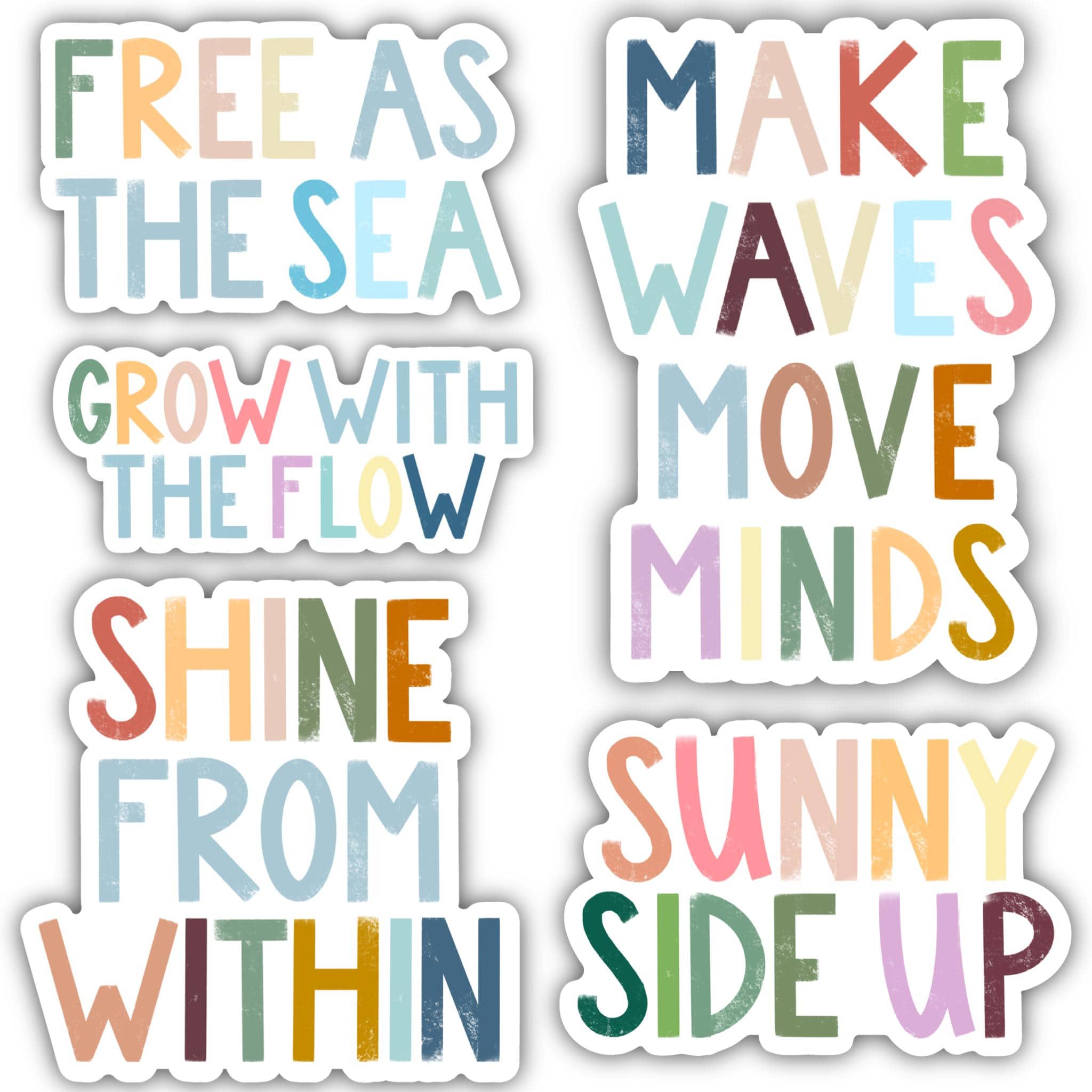  Positivity Lettering Sticker 5 Pack - Sunny Side Up、mySite、elrpsem3k