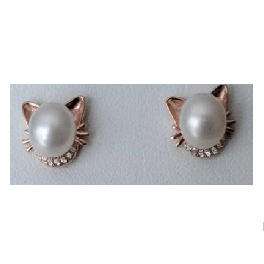 Beautiful Pearl Cat Jewelry Sterling Silver Necklace、mySite、g9winljtr