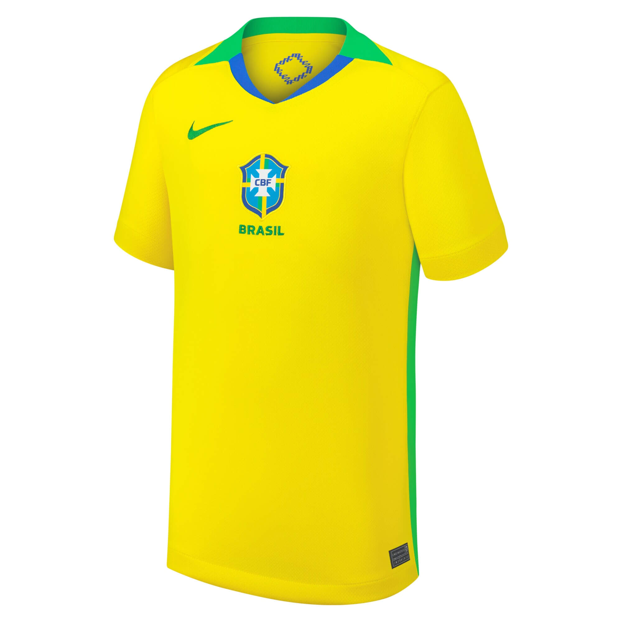 Nike Kids Brazil 2025/26 Home Jersey Yellow/Green、mySite、noshort