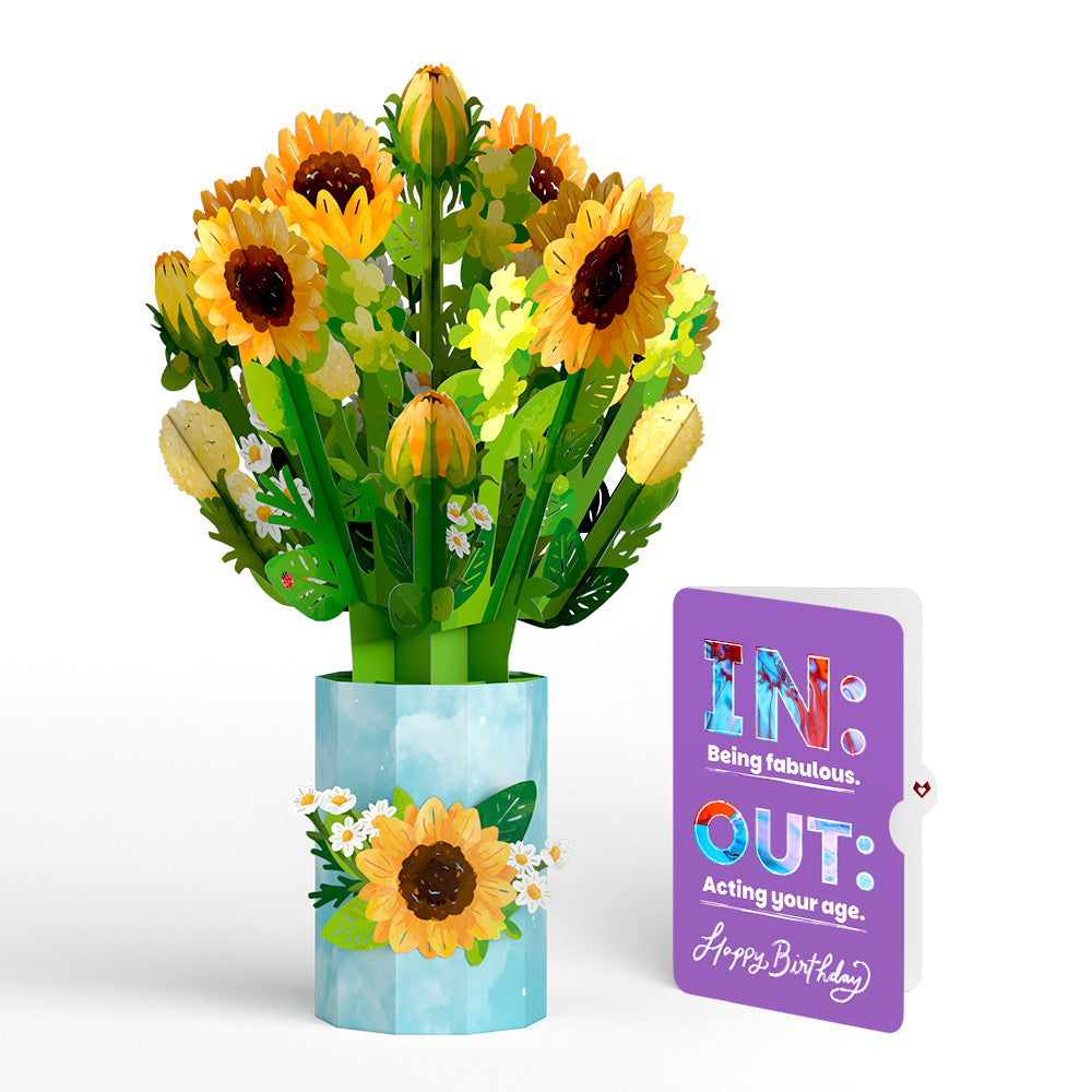Sunflower Blooms Birthday Bouquet and IN & OUT Sentiment Set、mySite、solidvoid