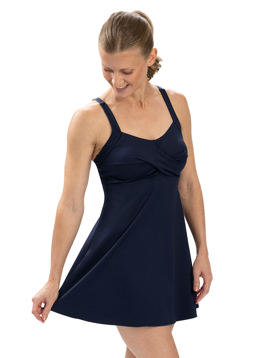 Dolfin Women's Aquashape Solid Deep Scoop Swim Dress、mySite、noshort