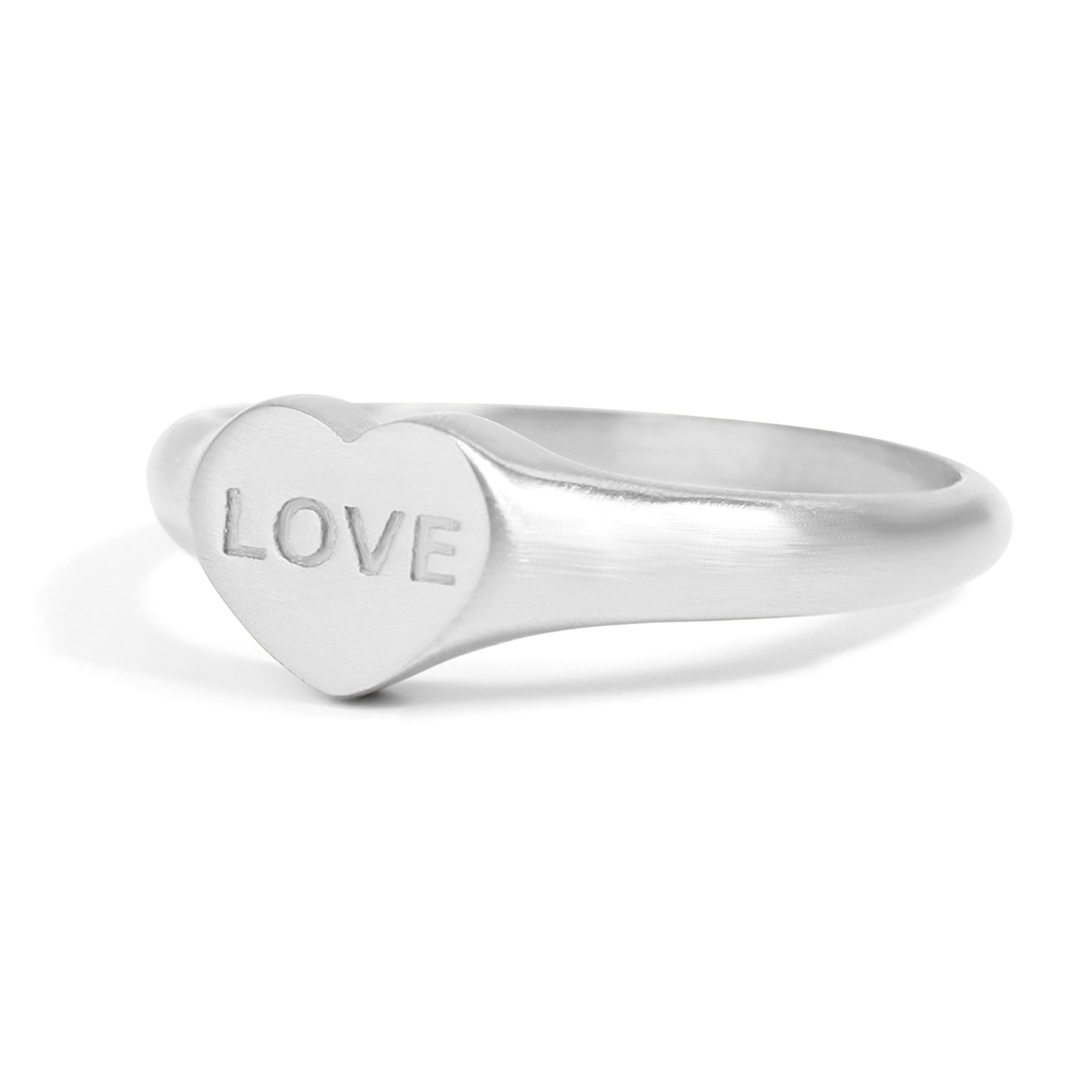 18K Gold PVD Stainless Steel Love Heart Signet Ring / ESR0005、mySite、dreamappss