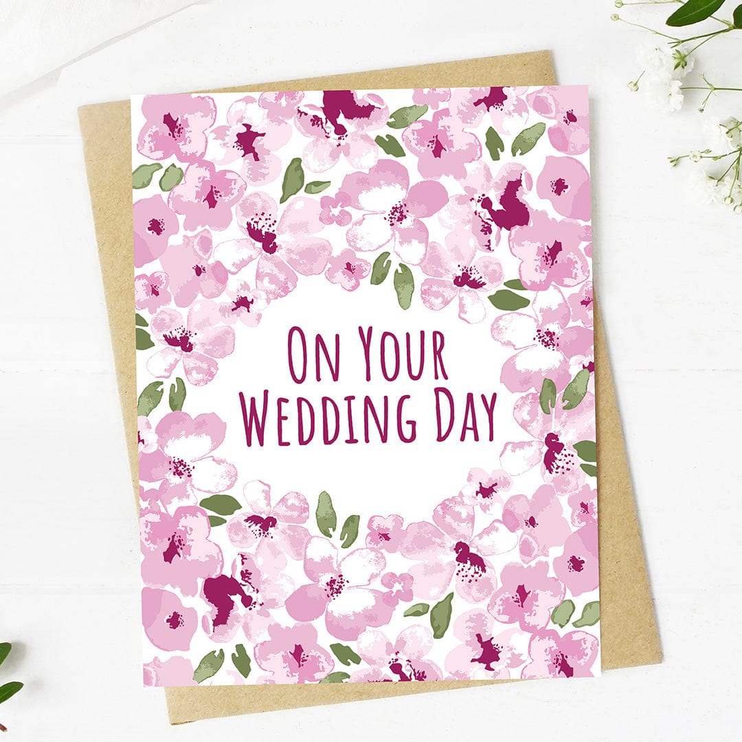  On your wedding day Pink Flower Frame Card、mySite、ghnorth
