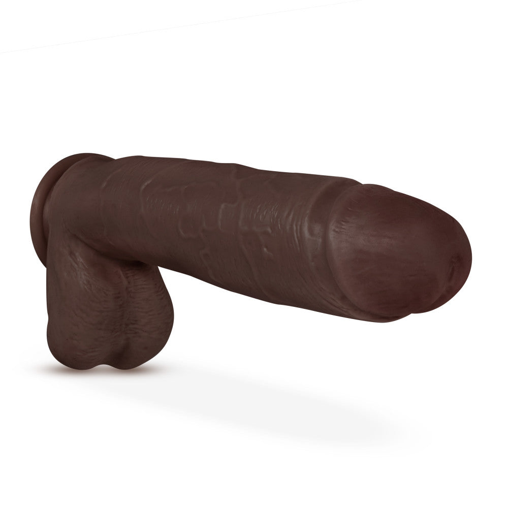 Au Naturel By Blush® | Huge Realistic Chocolate 10.5-Inch Long Dildo With Balls & Suction Cup Base、mySite、bottomscart