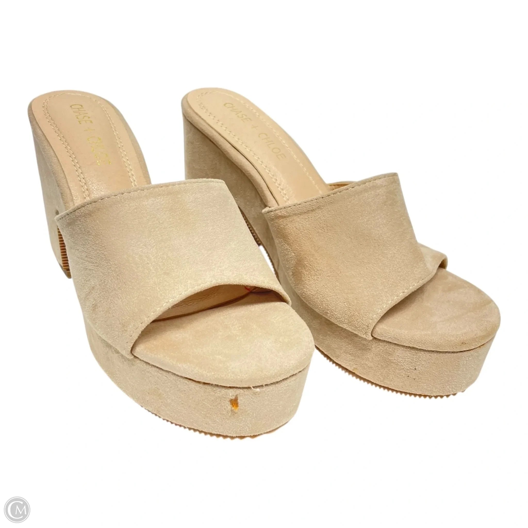 Shoes Heels Block By CHASE & CHLOE In Beige, Size: 6、mySite、garagedoors4me