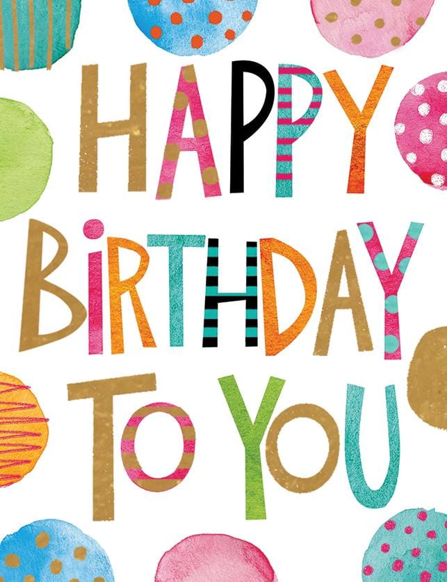  Happy Birthday Text Foil Mini Card、mySite、ghnorth