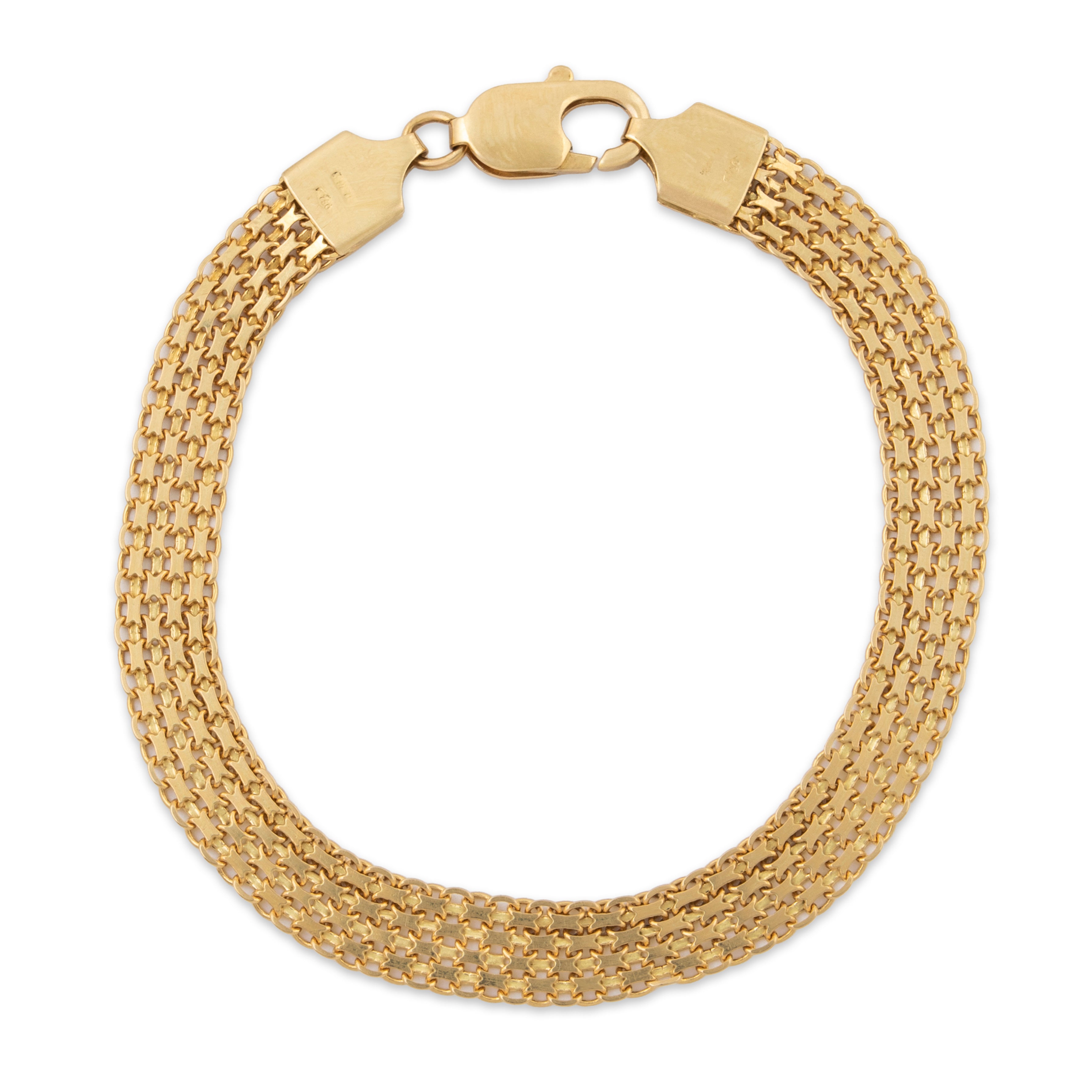 Vintage Italian 18k Yellow Gold Mesh Link Bracelet 8、mySite、hinf8tx79