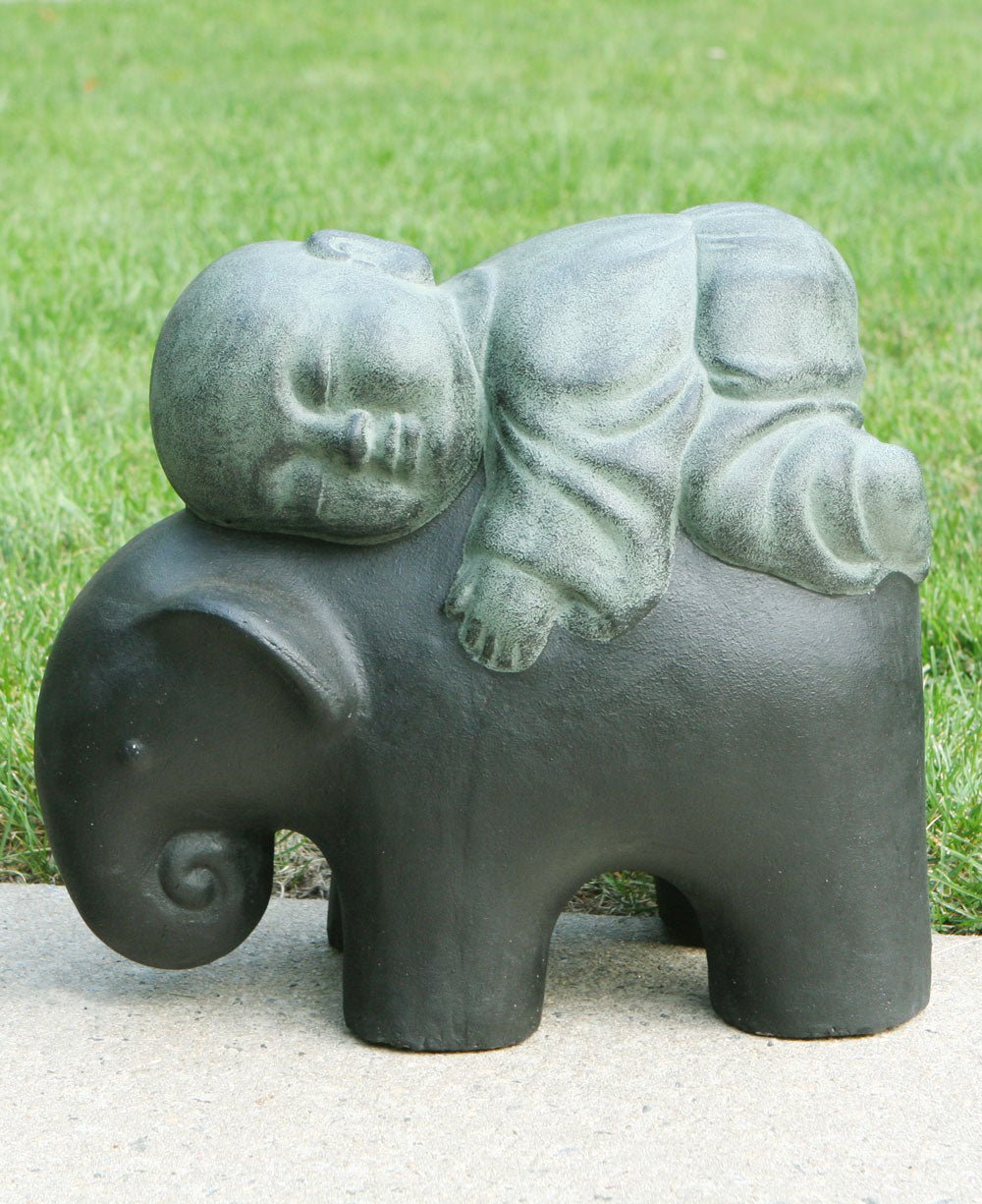 Baby Monk and Elephant Garden Statue、mySite、topwebapps