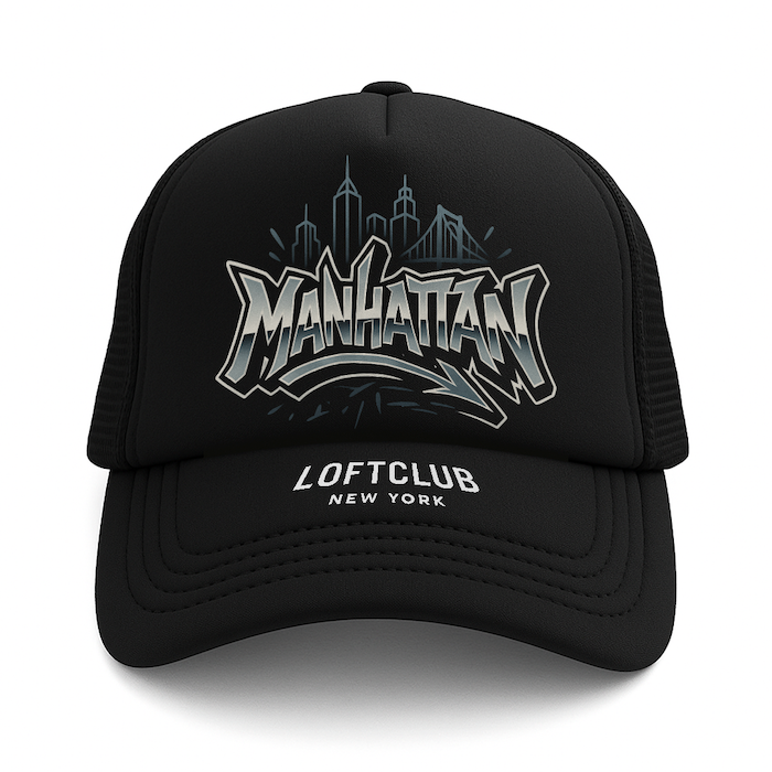 Graffiti MANHATTAN Black Foam Snapback Trucker Hat、mySite、vikingsvslions