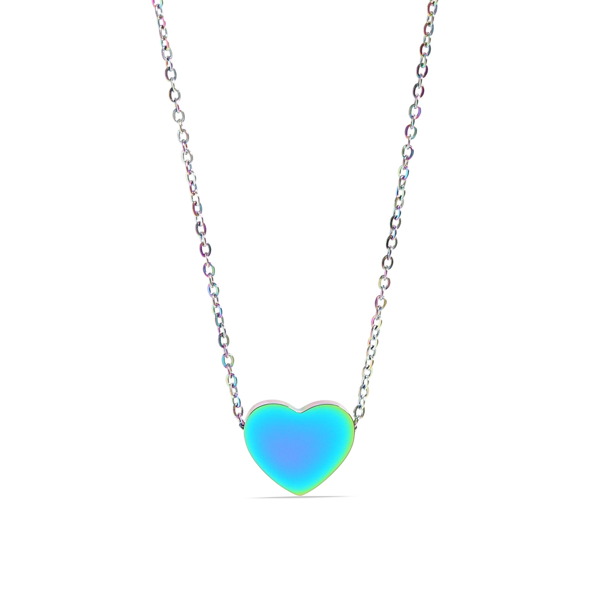 18K Gold PVD Stainless Steel Blank Heart Necklace / SBB0250、mySite、dreamappss
