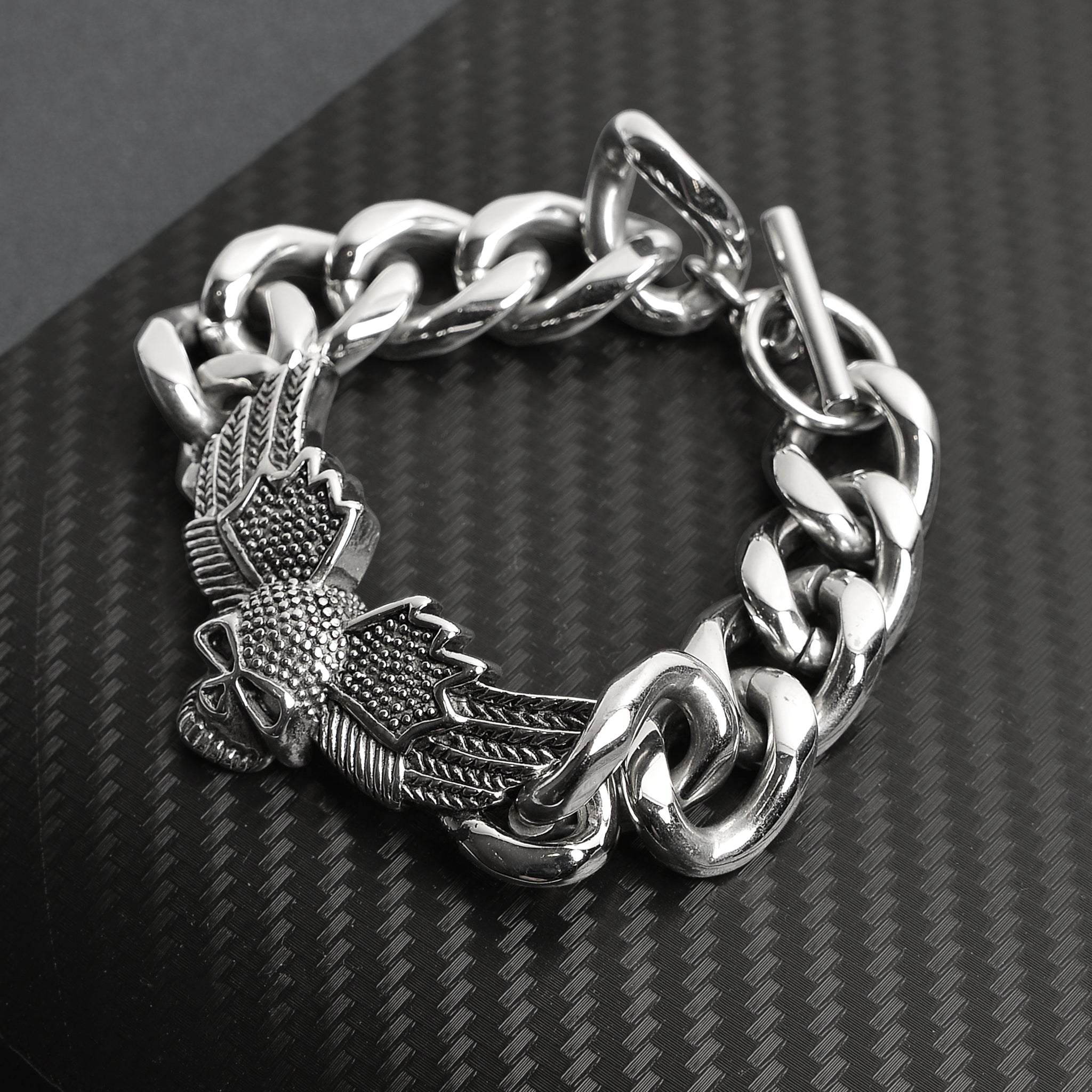 Stainless Steel Skull Wings Bracelet / BCJ0155、mySite、dreamappss