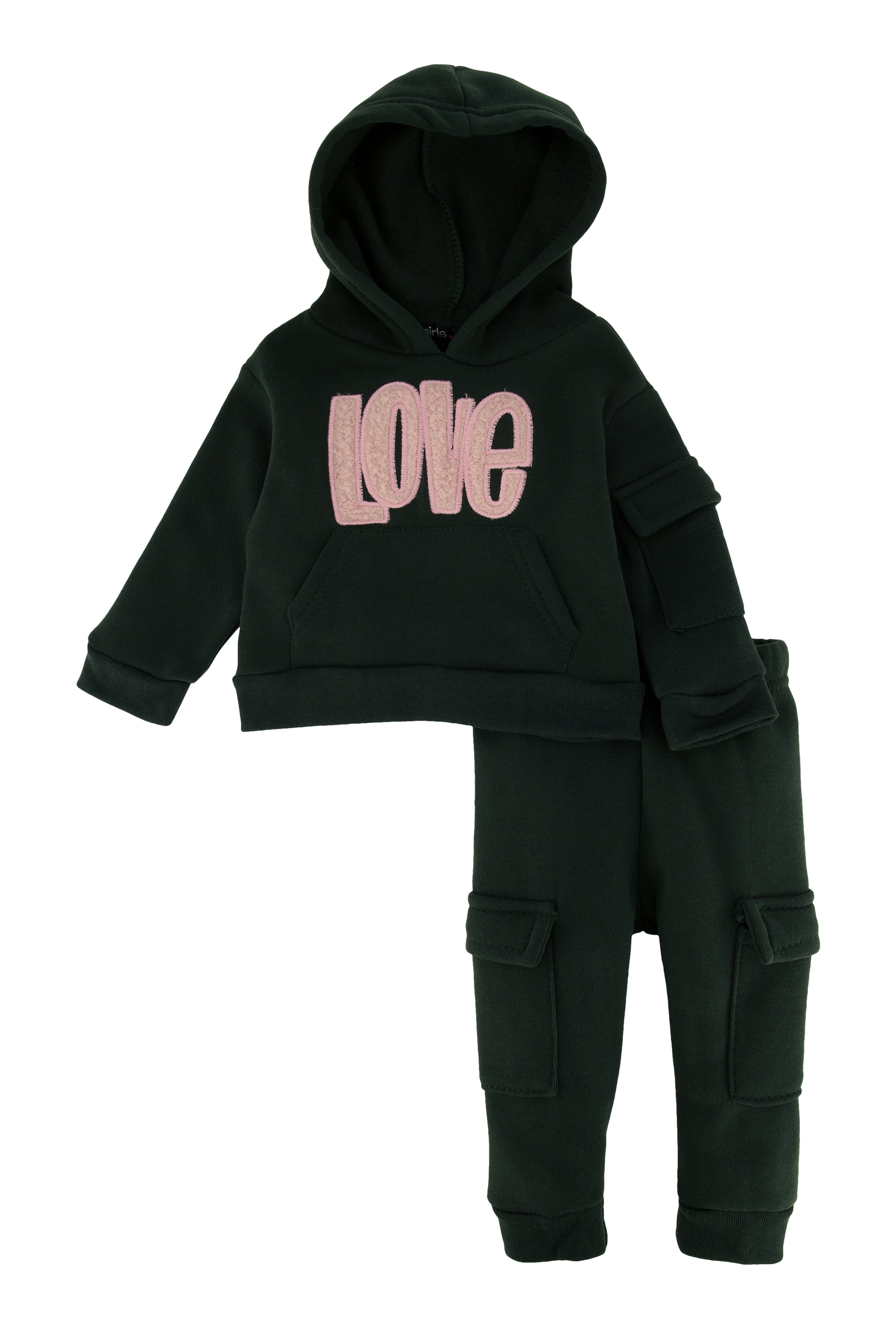 Baby Girls 0-9M Love Hoodie and Cargo Joggers、mySite、camillekostekn
