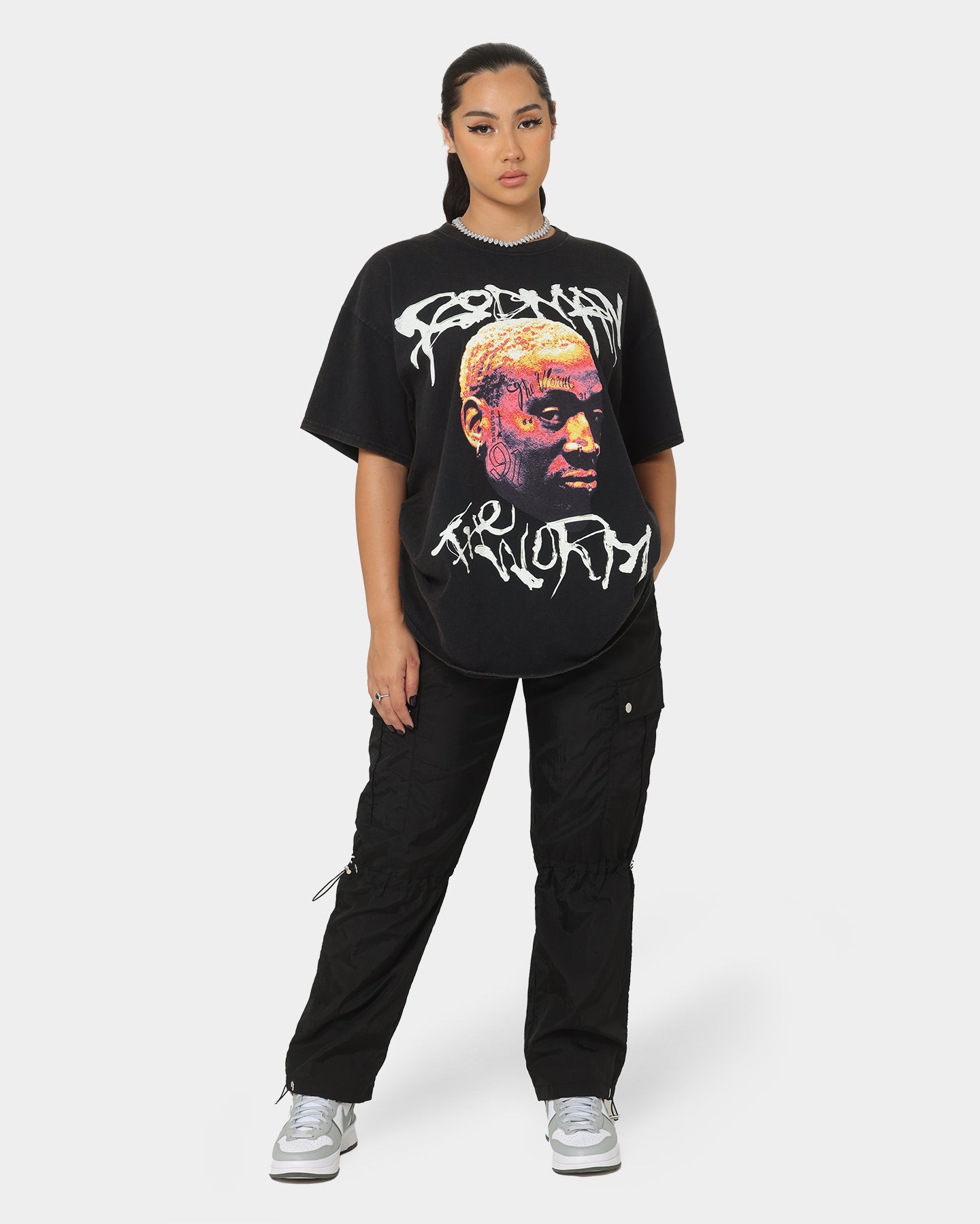 Rodman Brand The Worm Face Tats Vintage T-Shirt Black Wash、mySite、zt4zffjzw