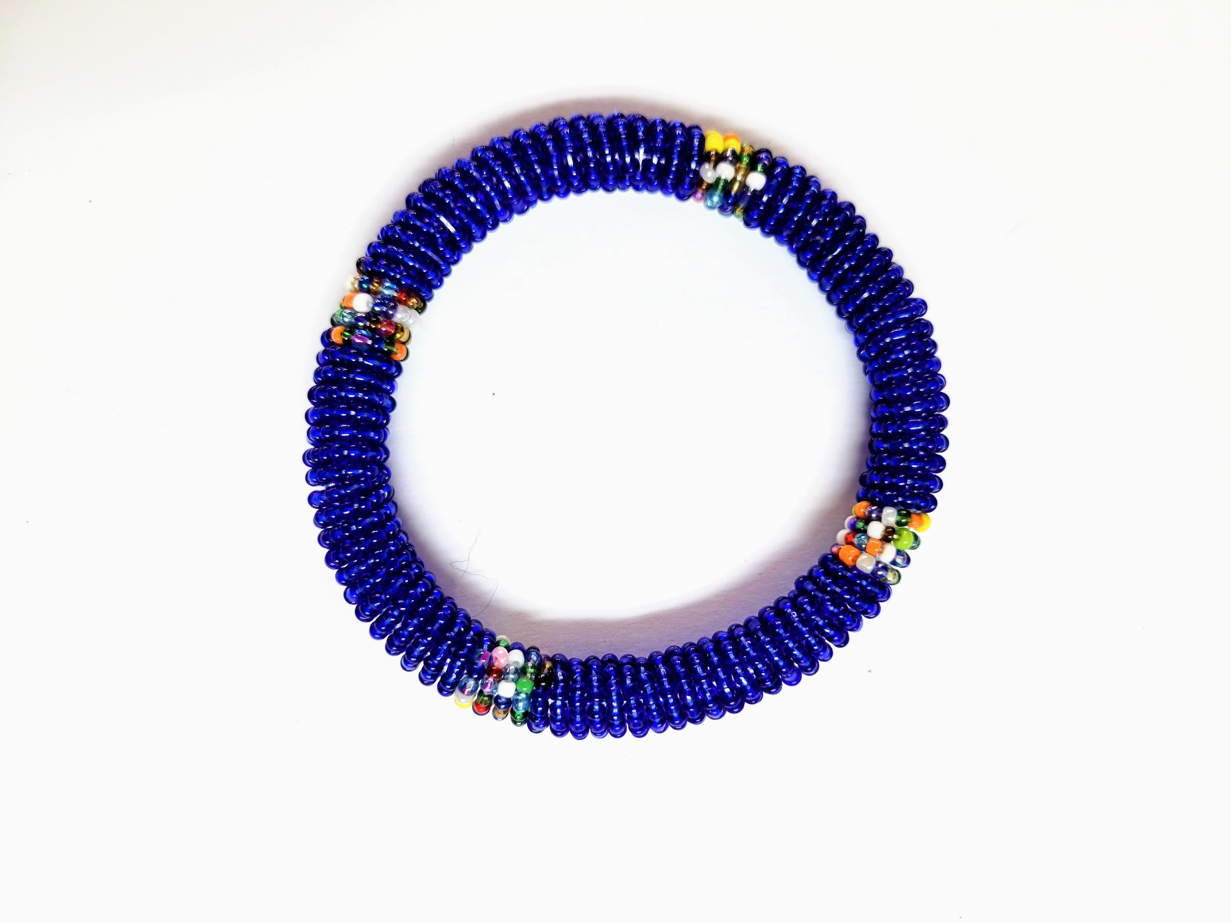 African Hauwa Royal-Blue fully beaded bracelet-DPJMRBB3、mySite、solidvoid