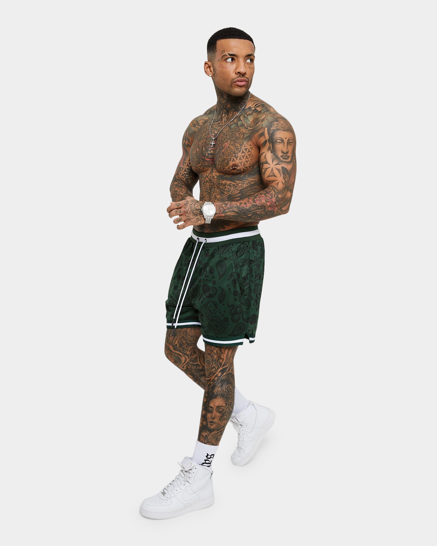 Saint Morta Paisley Olympus Ball Shorts Green/White、mySite、zt4zffjzw