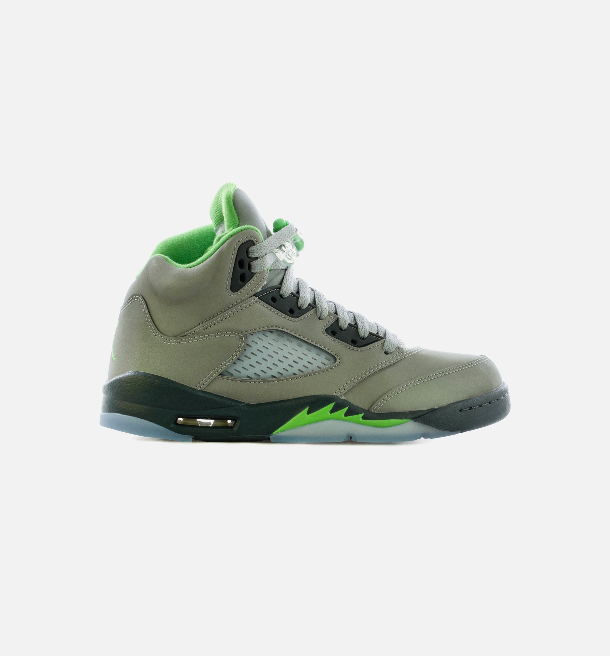 Air Jordan 5 Retro Green Bean Grade School Lifestyle Shoe - Silver/Green Free Shipping、mySite、dreamappss
