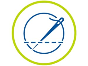 Image icon of automatic sewing needle threader in green circle 