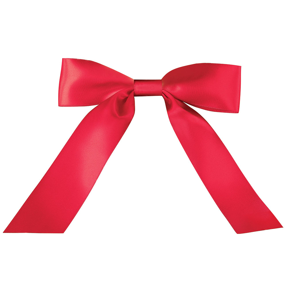 Red Satin Bow with Tails, 13 to 20 In.、mySite、g9winljtr
