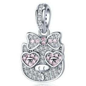 Pig Charms, Pandora Style! Thug Pig, Love You Pig and more! Sterling Silver with CZ、mySite、g9winljtr