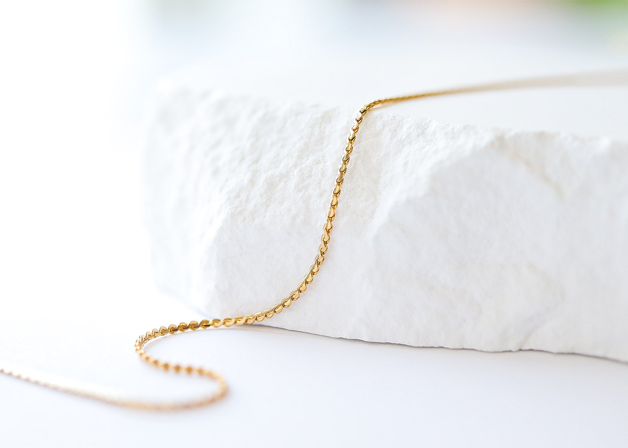 18K Gold PVD Stainless Steel Serpentine Chain Necklace / CHN3013、mySite、dreamappss