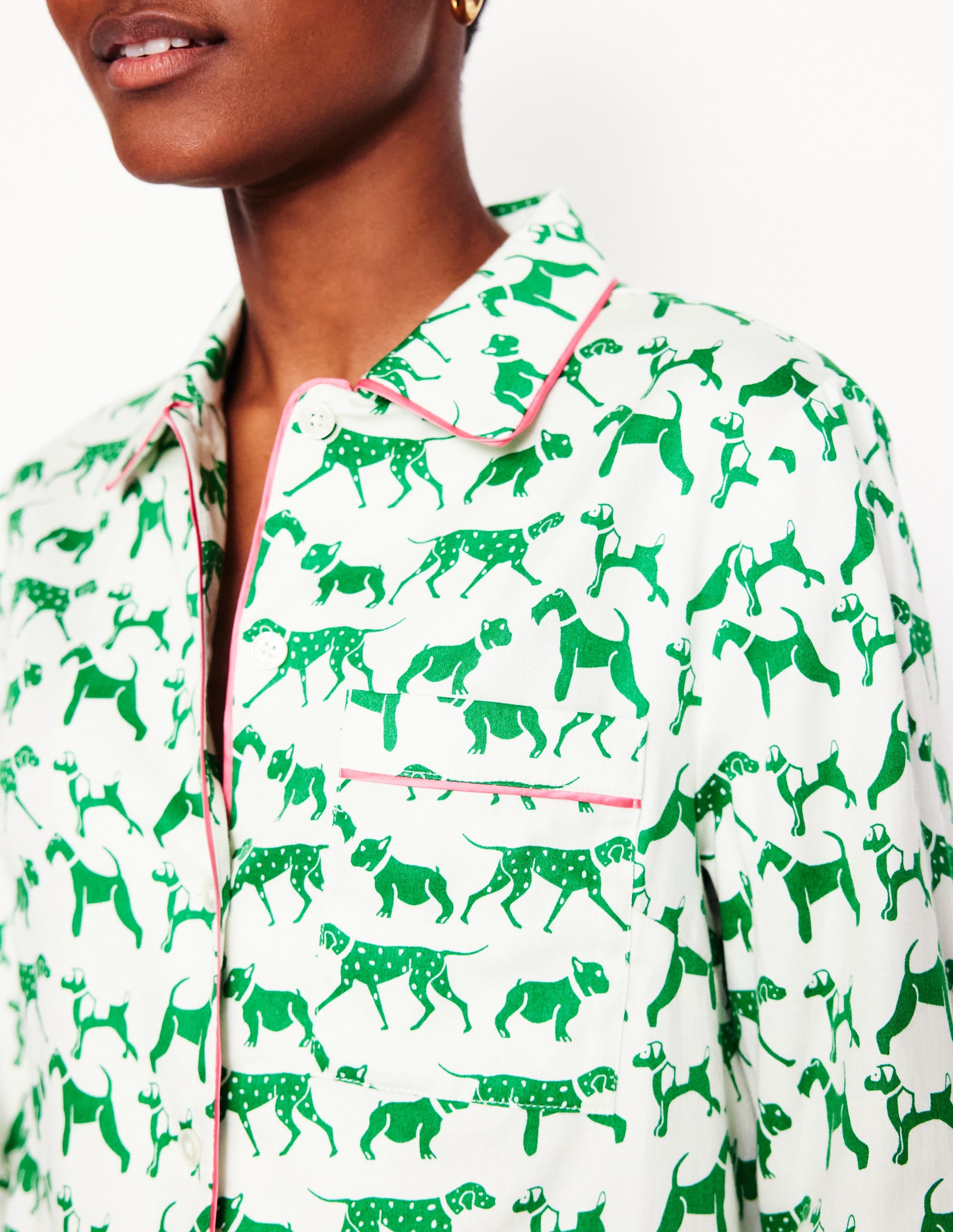  Cotton Sateen Pajama Shirt-Ivory, Janet and Friends、mySite、ashleygrahame