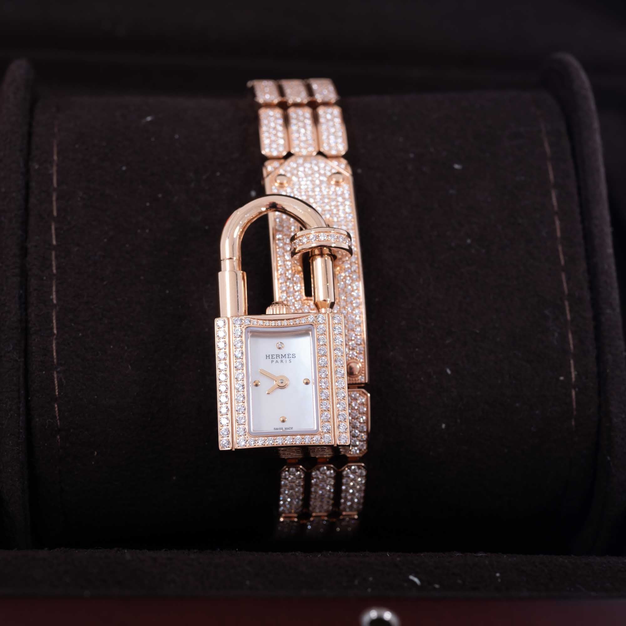 Extraordinary Full Diamond Hermès Kelly Watch 3 Piece Set、mySite、garminoutage.com