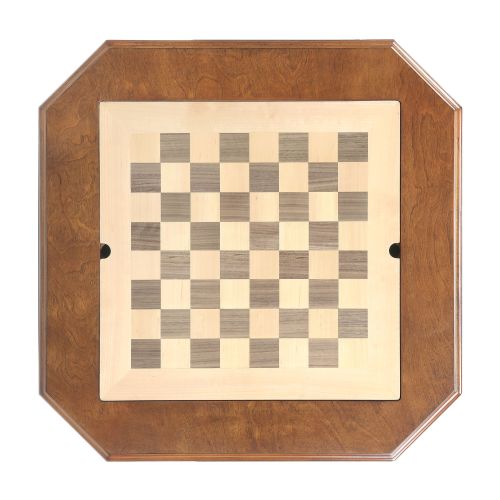 Bishop Cherry Finish Reversible Chess Checker Game Table w/Game Tray (Chess Fingures Not Included)、、casual